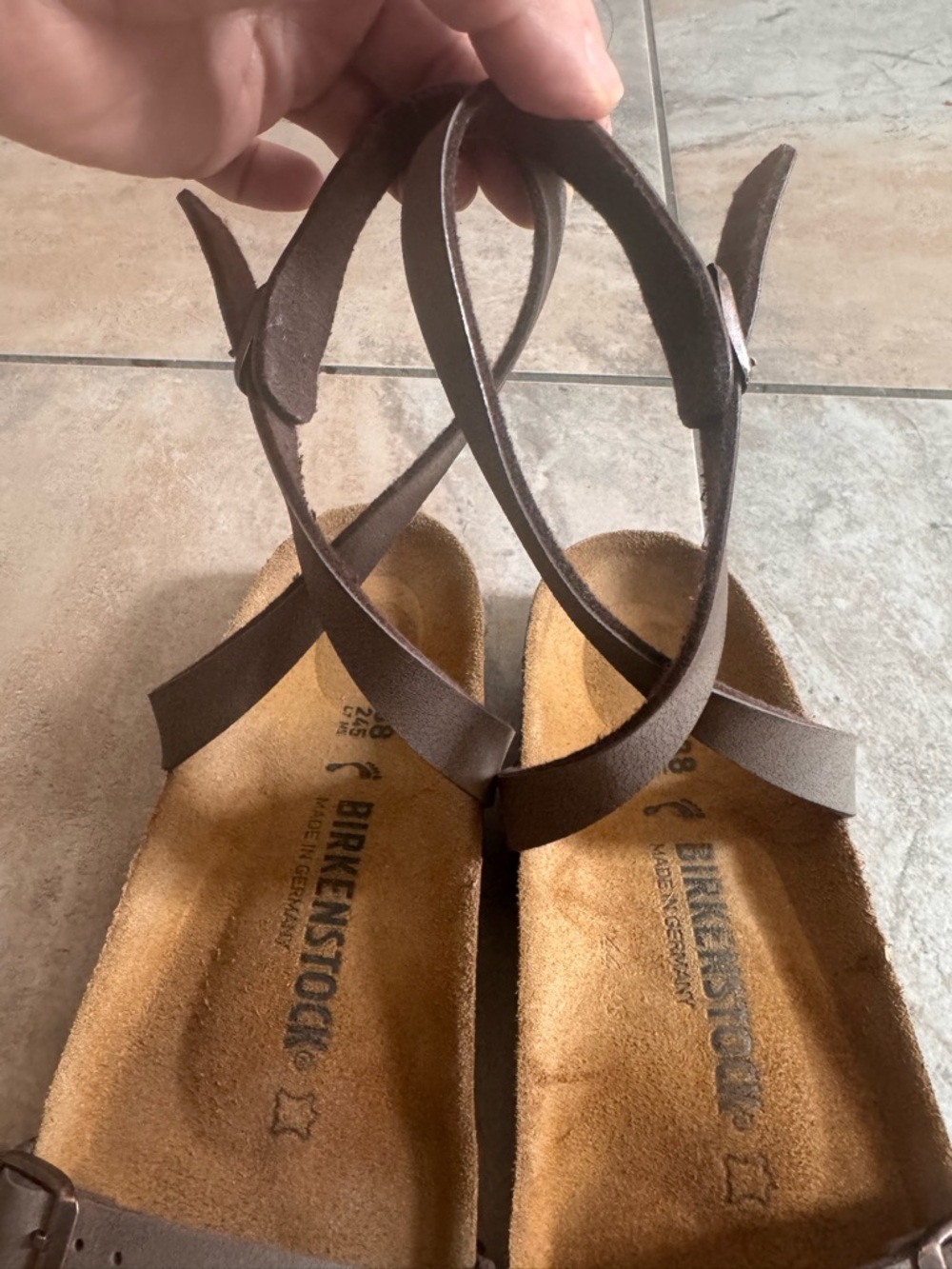 Birkenstock Brown Leather Strappy Sandals - Picture 4 of 4